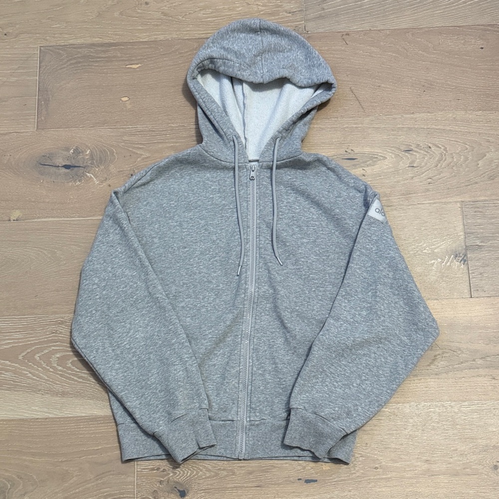 ALO Yoga Renown Gray Zip-Up Hoodie